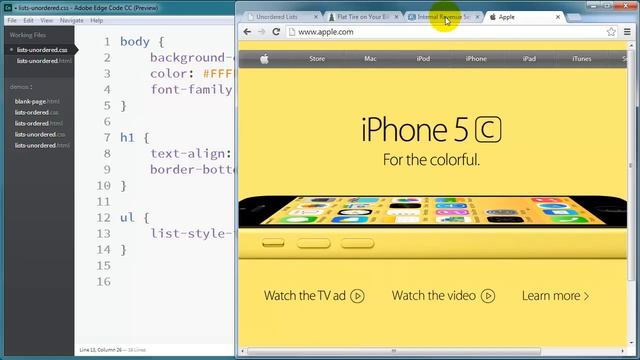 Create and Style Unordered Lists смотреть онлайн