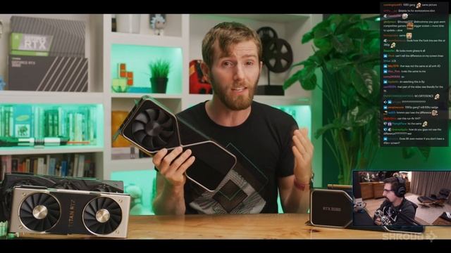 Shroud's reaction to Linus Tech Tips Making Nvidia’s CEO mad - RTX 3090 Review | with Chat смотреть онлайн