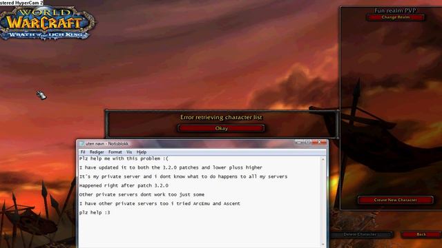 Error retrieving character list WoW смотреть онлайн