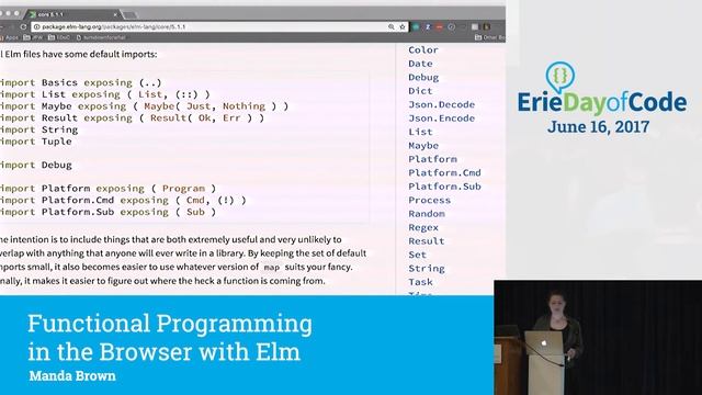 Functional Programming in the Browser with Elm by Amanda Brown - Erie Day of Code смотреть онлайн