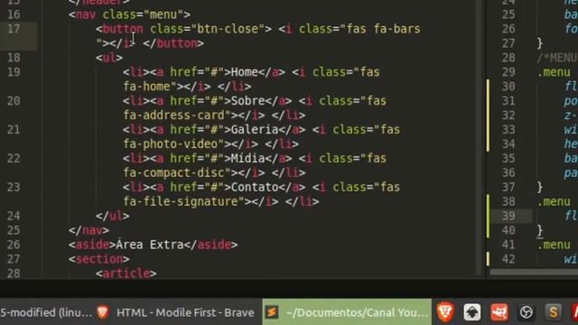 CONSTRUINDO O MENU E OS BOTÕES DE ABRIR E FECHAR EM UMA APLICAÇÃO WEB смотреть онлайн