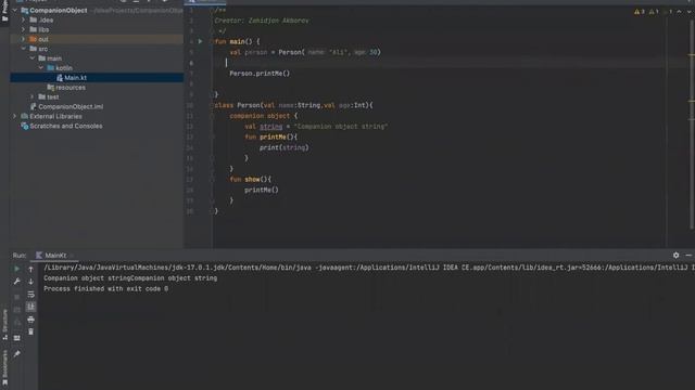 Kotlin dasturlash tili | 34 - dars, Object va Companion Object смотреть онлайн