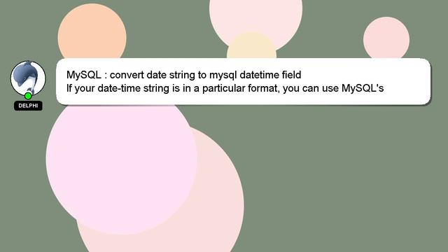 MySQL : convert date string to mysql datetime field смотреть онлайн