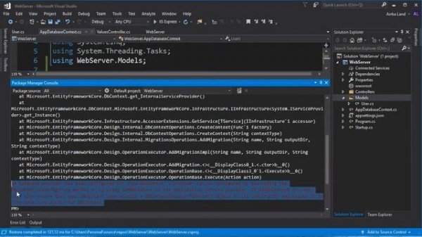 Разработка SPA приложения - настройка ORM Entity Framework Core 2.0 ч.1 (ASP.NET Core Web API)