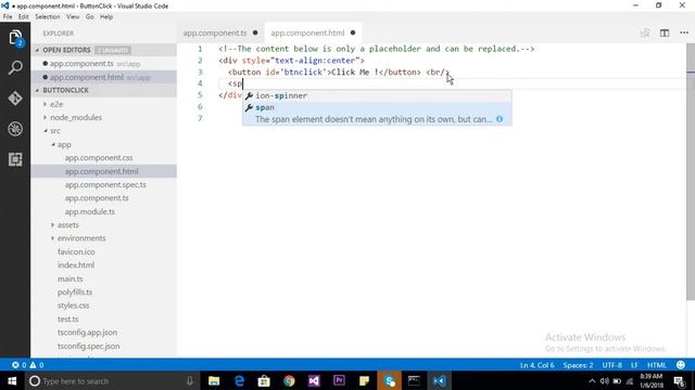 Function Creation & Accessing on Button Click in angular 2 in telugu смотреть онлайн