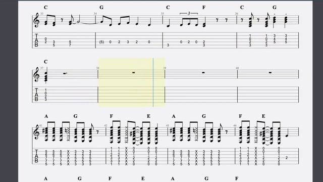 Walk Don't Run TAB Play Along with Chords and Notation By The Ventures (also a cover by the Shadows смотреть онлайн