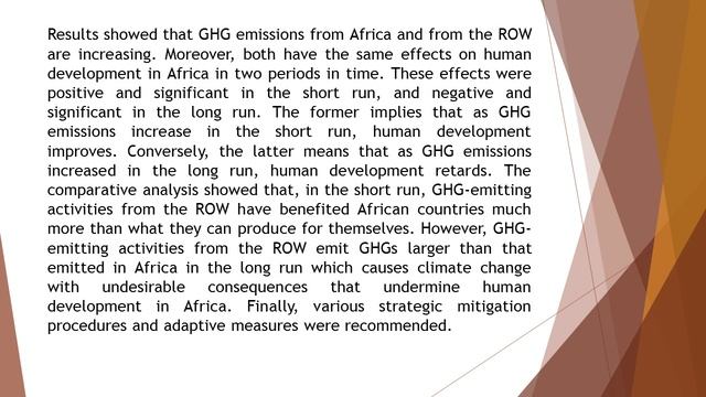 Greenhouse Gas Emissions and Human Development Implications for Climate Change Impacts in Africa IJ смотреть онлайн