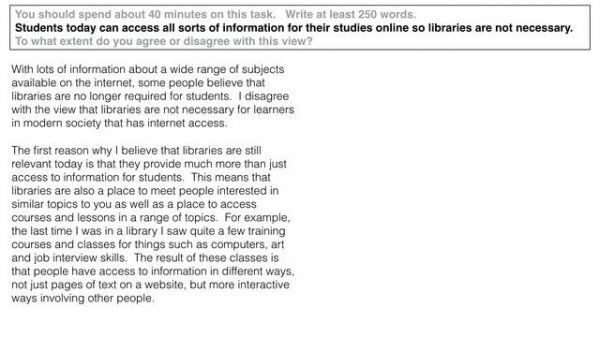 IELTS Writing Example Task 2 Opinion Essay