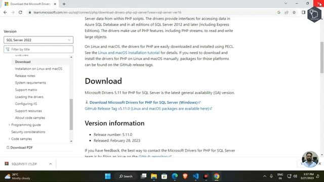 Could not find driver when connecting Laravel to SQL Server - Solution смотреть онлайн