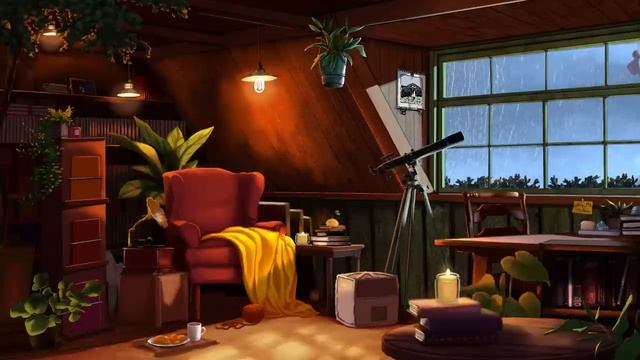 Звук дождя за окном _ Холодная музыка Лофи смотреть онлайн