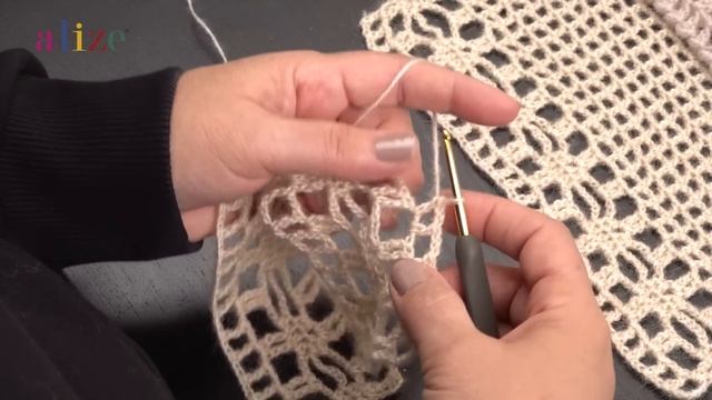 Örnekli Zincir İşi Hırka • Patterned Chain Stitch Cardigan • Кардиган с воздушными петлями смотреть онлайн