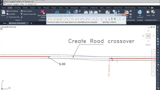 CIVIL 3D ROAD CROSSOVER CHANGE OR DISPLACEMENT OF THE CENTER LINE смотреть онлайн