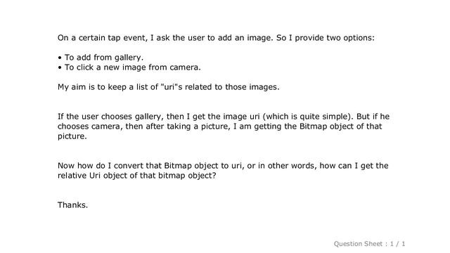 Android : How to get a Uri object from Bitmap смотреть онлайн