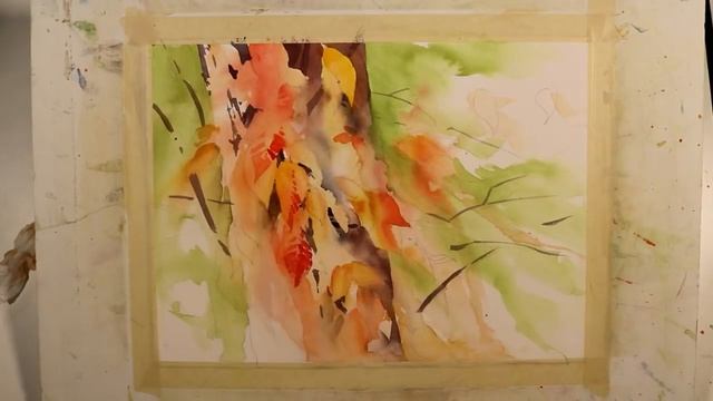 Watercolor Tutorial, "Fall Cascade" смотреть онлайн