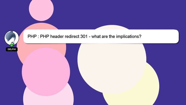 PHP : PHP header redirect 301 - what are the implications? смотреть онлайн