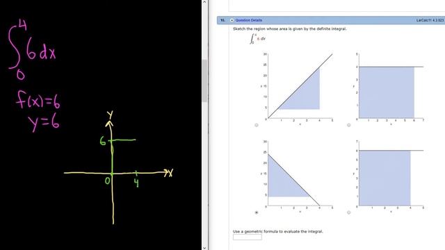 Write a Definite Integral that Yields the Area of the Region and Find the Area using Geometry смотреть онлайн