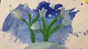 Подснежники, ИЗО, 1а , 2023 г , школа 1 , Муравленко