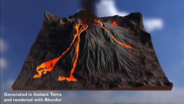 Instant Terra 2.0 - Volcanic eruption animation (rendered with Blender) - Wysilab смотреть онлайн