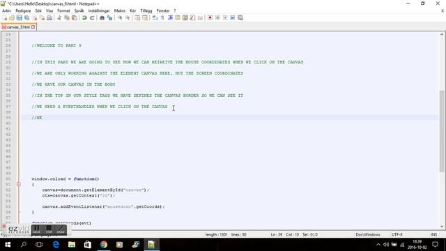 HTML5 CANVAS - PART 9 - MOUSE COORDINATES смотреть онлайн