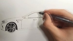 Как нарисовать BMW M5 F90 маркерами | How to draw BMW M5 F90