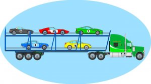 АВТОВОЗ везёт Гоночные машинки на СОРЕВНОВАНИЯ - Раскрашиваем машинки и Учим Цвета
