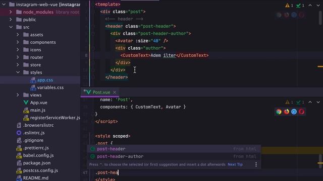 Vue ile Instagram Klonu 6️⃣ - Avatar ve Post смотреть онлайн