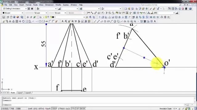 Projection of Solids_Problem 3 in AUTOCAD смотреть онлайн