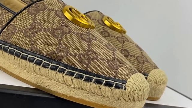 Gucci Women's GG quilted canvas espadrilles （621239 KQWM0 9765） смотреть онлайн