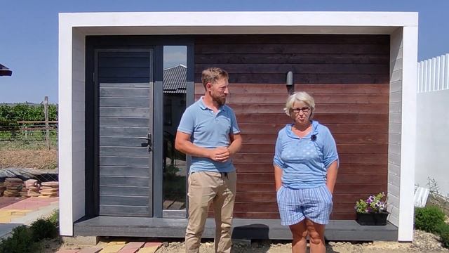 Отзыв клиентки Людмилы о нас и нашем хозблоке 3,75х2,5м со стеллажами в комплекте смотреть онлайн