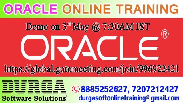 ORACLE Online Training by Real Time Expert Demo on 3rd May @7:30AM IST смотреть онлайн