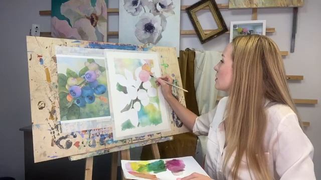 Мастер-класс по рисованию акварелью с Анастасией Корниловой «Дары лета» смотреть онлайн