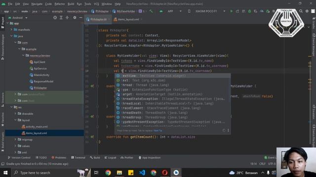 Menampilkan Data dari REST API ke Recycler View dengan Retrofit | Kotlin - Android Studio смотреть онлайн