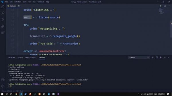 J.A.R.V.I.S In Python ??? - #1 | Making Python Able To Recognize & Speak | Must Watch | Labham Jain