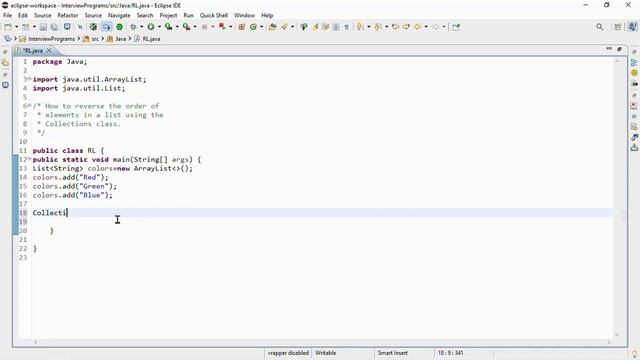 Java Tutorial reversing a list using Collections.Reverse( ) method смотреть онлайн
