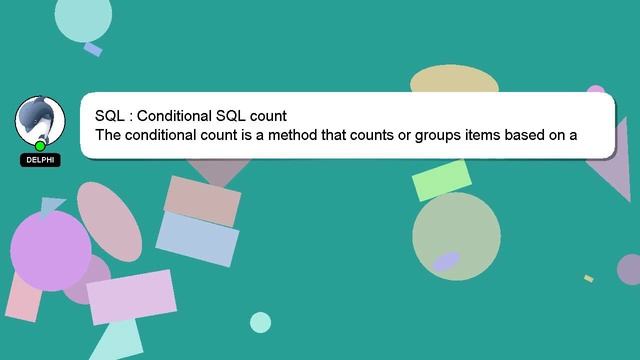 SQL : Conditional SQL count смотреть онлайн