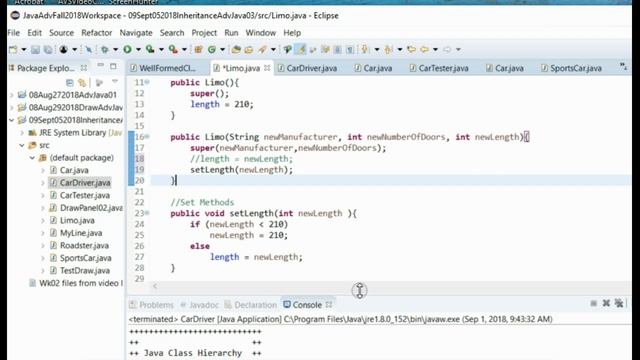 Java Car Inheritance Example смотреть онлайн
