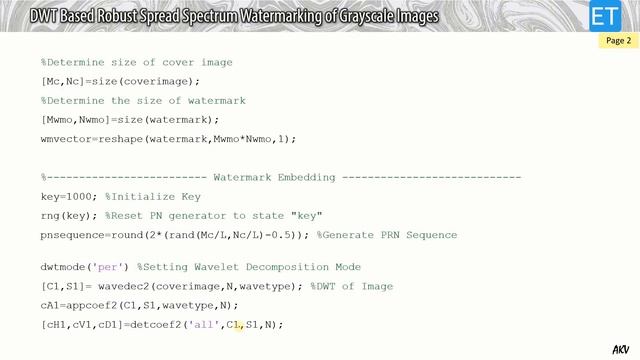 Wavelet based Robust Spread Spectrum Watermarking of Grayscale Images смотреть онлайн