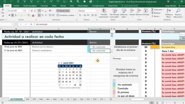 REGALO PARA MIS SUSCRIPTORES. UNA AGENDA GENIAL EN EXCEL смотреть онлайн