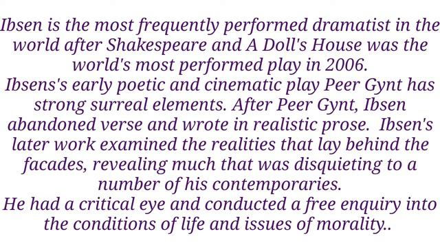 Henrik Ibsen-The Playwright