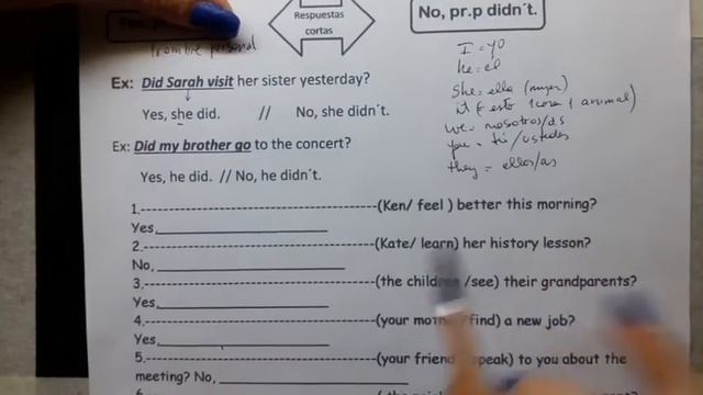 Simple past Interrogative form + short answers + exercise explanation смотреть онлайн