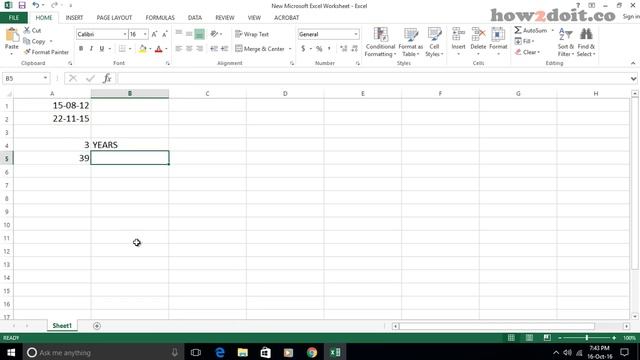 How to Calculate Days Months and Years between Two Dates in Excel смотреть онлайн