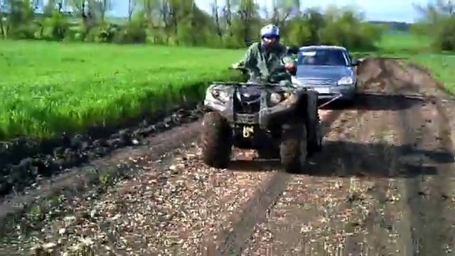 Квадроцикл Yamaha Grizzly 700 SZX и Приора смотреть онлайн