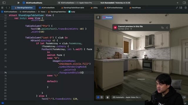 Build a visionOS Football Stats SwiftUI App | Apple Vision Pro смотреть онлайн