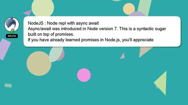 NodeJS : Node repl with async await смотреть онлайн