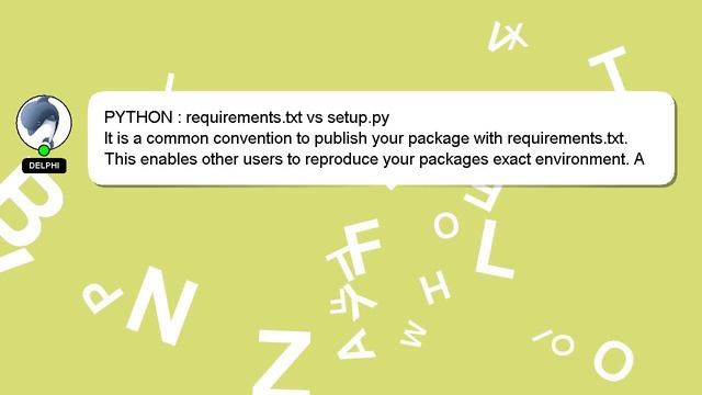 PYTHON : requirements.txt vs setup.py смотреть онлайн