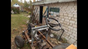 Самодельный трактор.Процесс сборки.Установка руля.#36