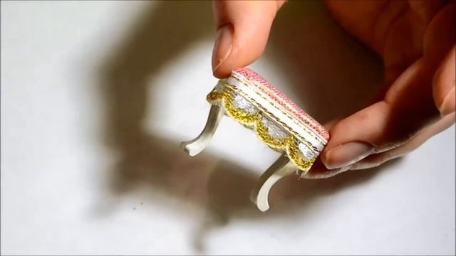 Мебель (кукольная миниатюра). Кресло,пуфик,туалетный столик,полочка. смотреть онлайн