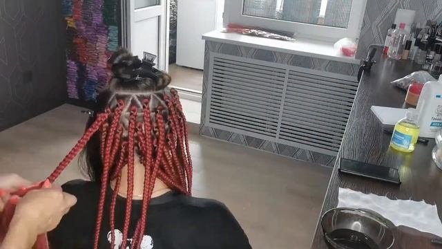 Толстые косы Box braids. Процесс. Базы треугольник. смотреть онлайн