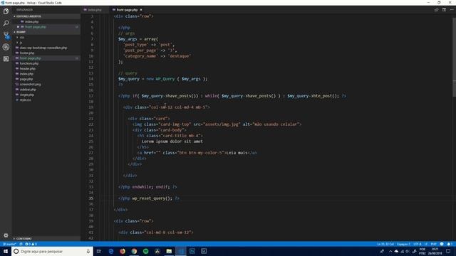 Como criar WP_Query - Loop de posts personalizado no Wordpress - BS4 + WP #07 смотреть онлайн