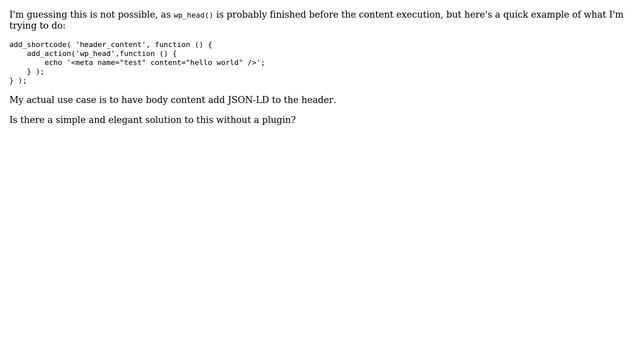 Wordpress: Is it possible to modify the header with a content shortcode? смотреть онлайн